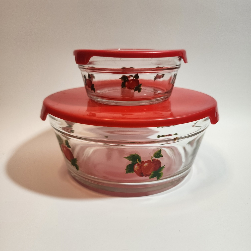 Anchor Hocking Red and White Kitchen Food Storage Set